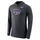 Men's Nike Kansas State Wildcats Dri-fit Hooded Tee, Size: Xl, Grey (anthracite)