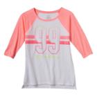 Girls Plus Size So&reg; Raglan Baseball Graphic Tee, Girl's, Size: 16 1/2, Natural