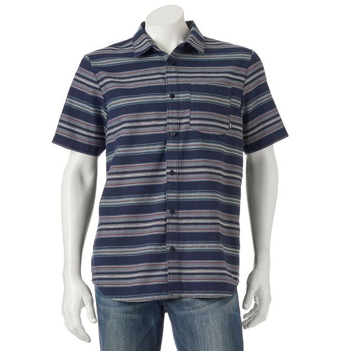 Men's Vans Straitline Button-down Shirt, Size: Large, Black
