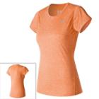 Women's New Balance Heathered Crewneck Workout Tee, Size: Medium, Drk Orange