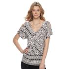 Women's Dana Buchman Cold-shoulder Tie-front Top, Size: Xl, Lt Beige