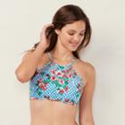 Women's Lc Lauren Conrad Beach Shop High-neck Bikini Top, Size: Xl, Brt Blue