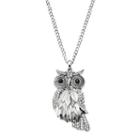 Mudd&reg; Silver Tone Simulated Crystal Owl Pendant, Girl's, Multicolor