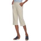 Women's Croft & Barrow&reg; Pull-on Sheeting Capris, Size: Large, Lt Beige