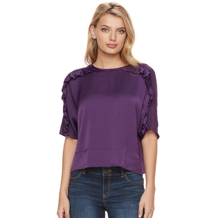 Women's Juicy Couture Ruffle Dolman Top, Size: Small, Black