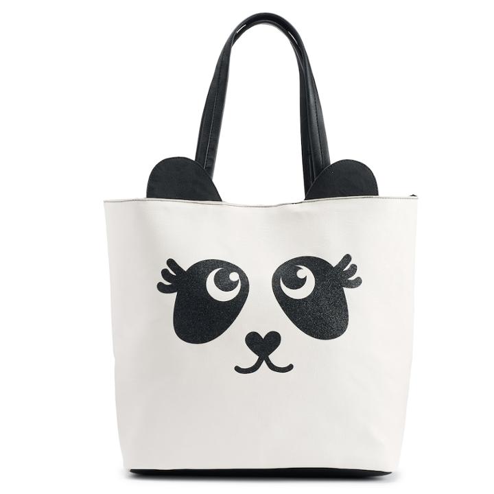 Omg Accessories Glitter Animal Tote, Women's, White