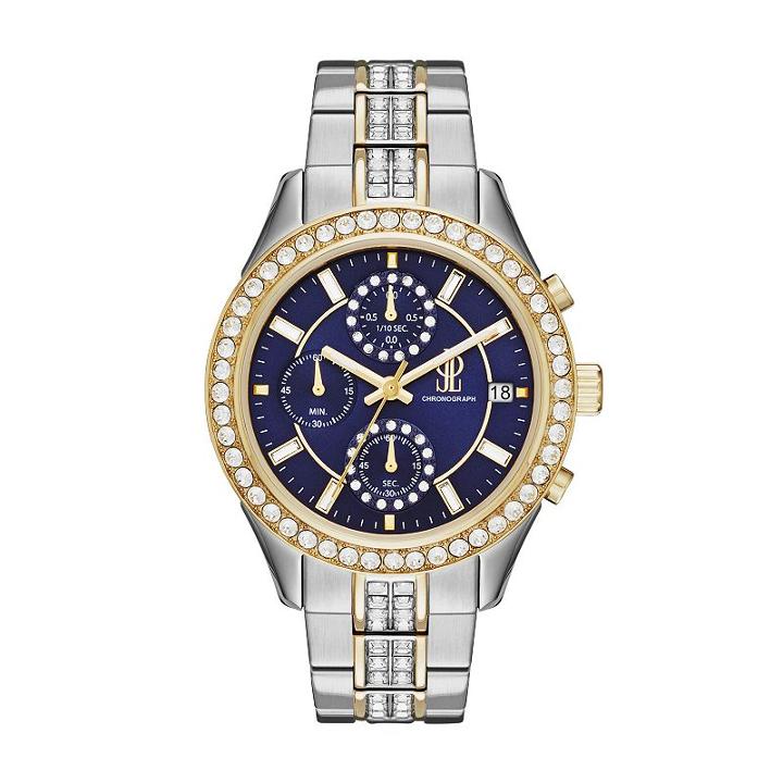 Jennifer Lopez Women's Marilyn Crystal Two Tone Stainless Steel Watch, Size: Medium, Multicolor