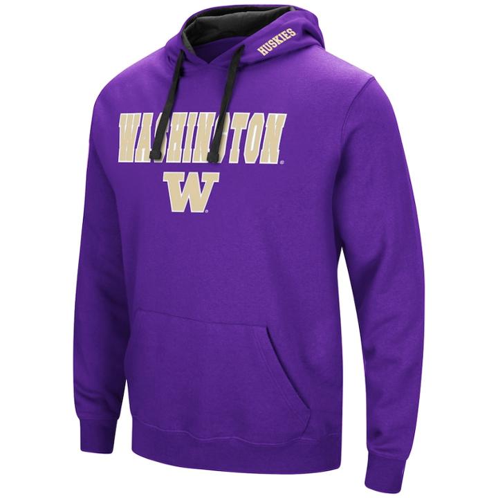 Men's Washington Huskies Pullover Fleece Hoodie, Size: Xxl, Drk Purple