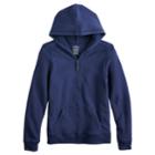 Girls 7-16 & Plus Size So&reg; Easy Zip Hoodie Sweatshirt, Size: 18 1/2, Blue (navy)