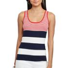 Women's Chaps Striped Scoopneck Sweater, Size: Medium, Pink Ovrfl