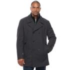 Big & Tall Andrew Marc Wool-blend Double-breasted Peacoat, Men's, Size: 4xb, Dark Grey