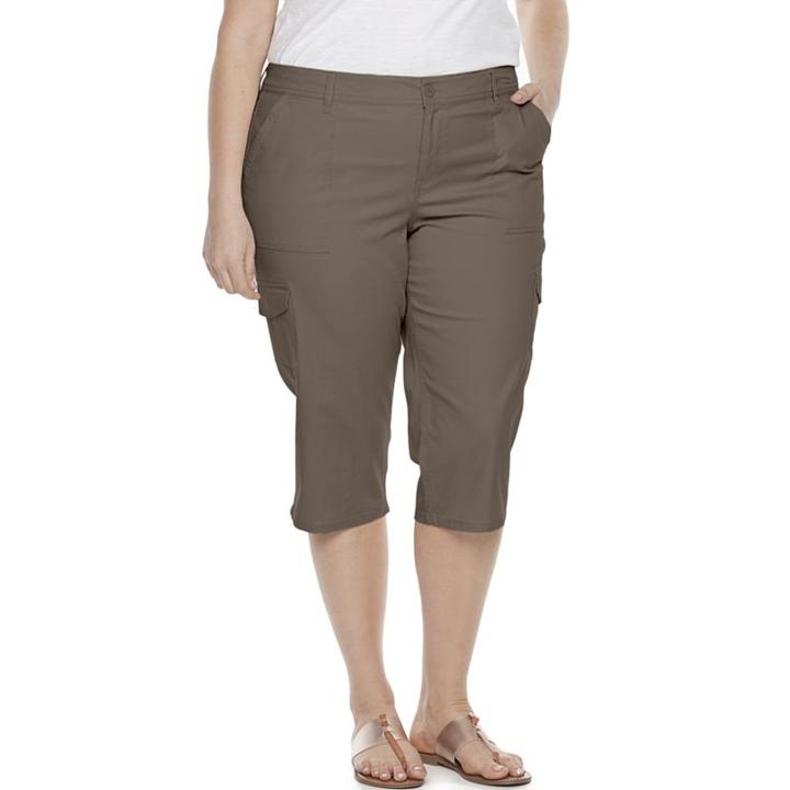 Plus Size Gloria Vanderbilt Yvonne Capris, Women's, Size: 24 W, Med Brown