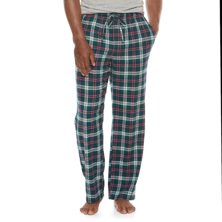 Men's Croft & Barrow&reg; Flannel Lounge Pants, Size: Xl, Dark Green