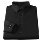 Big & Tall Men's Apt. 9&reg; Slim Tall Stretch Spread-collar Dress Shirt, Size: 18 36/7t, Black