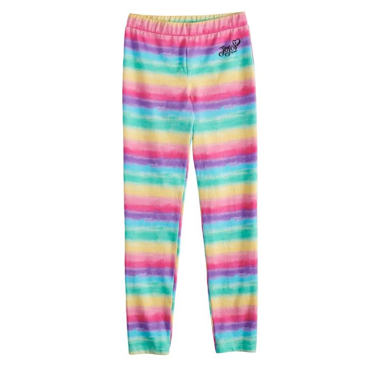 Girls 7-16 Jojo Siwa Rainbow Striped Leggings, Size: Large, Multi
