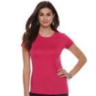 Women's Apt. 9&reg; Essential Crewneck Tee, Size: Large, Med Pink