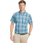 Men's Izod Seaport Classic-fit Plaid Poplin Button-down Shirt, Size: Xl, Blue Other
