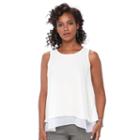 Women's Apt. 9&reg; Layered Chiffon Tank, Size: Xl, White