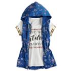 Girls 7-16 & Plus Size Self Esteem Graphic Tee Set With Hooded Vest & Necklace, Size: Large, Blue