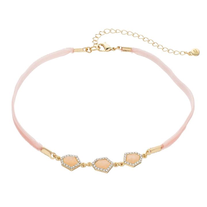Lc Lauren Conrad Stone Halo Choker Necklace, Women's, Pink