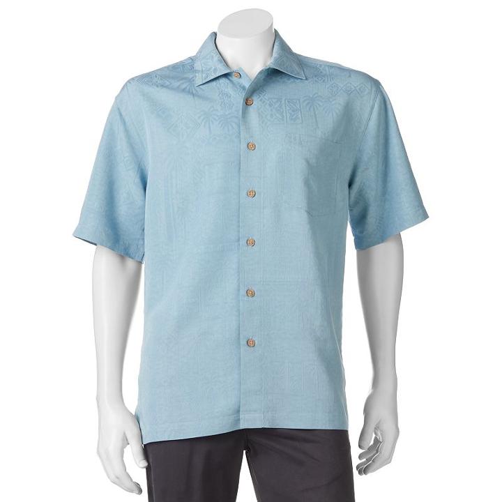 Men's Batik Bay Silk Blend Button-down Shirt, Size: Xl, Turquoise/blue (turq/aqua)