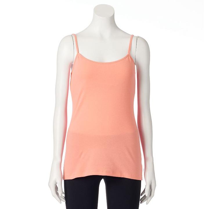 Women's Sonoma Goods For Life&trade; Everyday Scoopneck Camisole, Size: Xl, Lt Orange