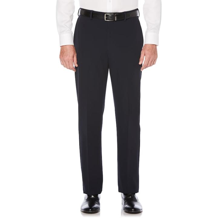 Men's Savane Active Flex 4-way Stretch Flat Front Dress Pant, Size: 36x29, Blue