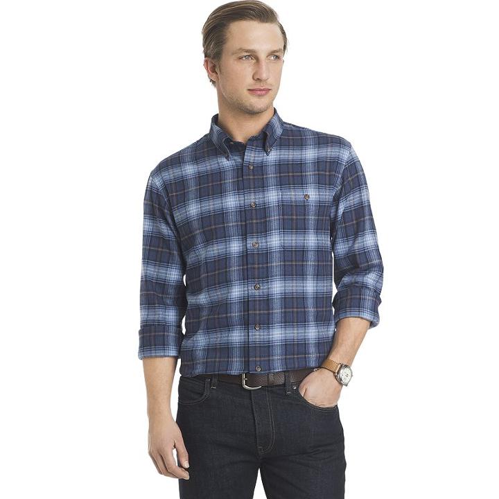 Men's Arrow Classic-fit Plaid Flannel Button-down Shirt, Size: Small, Turquoise/blue (turq/aqua)