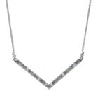Crystal Collection Crystal Silver-plated Chevron Necklace, Women's, Multicolor