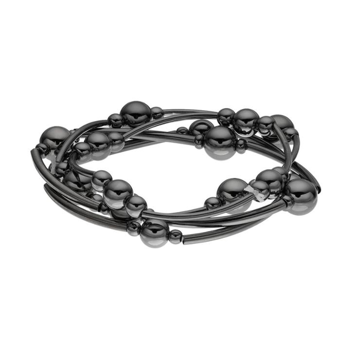 Plus Size Bead Stretch Bracelet Set, Women's, Black