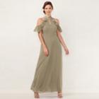 Women's Lc Lauren Conrad Ruffle Cold-shoulder Maxi Dress, Size: 8, Med Green