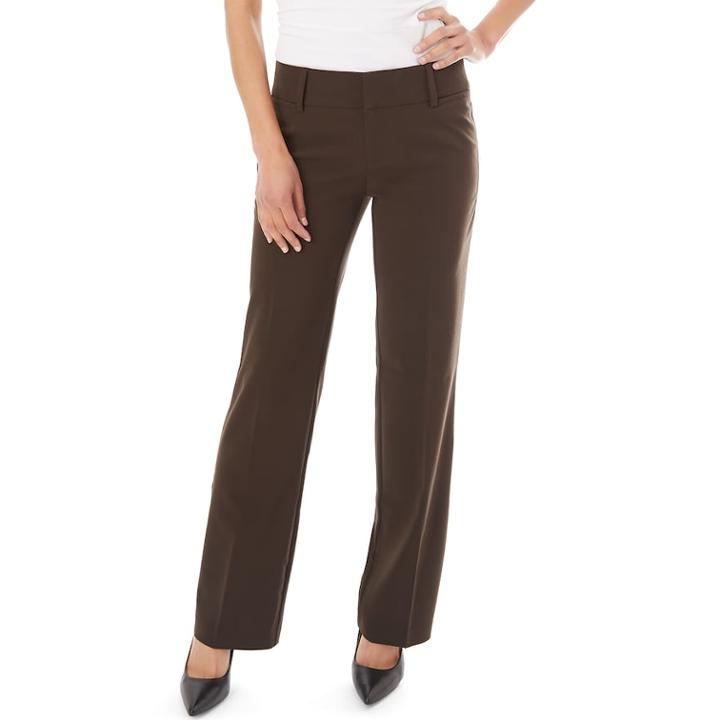 Women's Apt. 9® Milan Straight-leg Dress Pants, Size: 8 Short, Brown