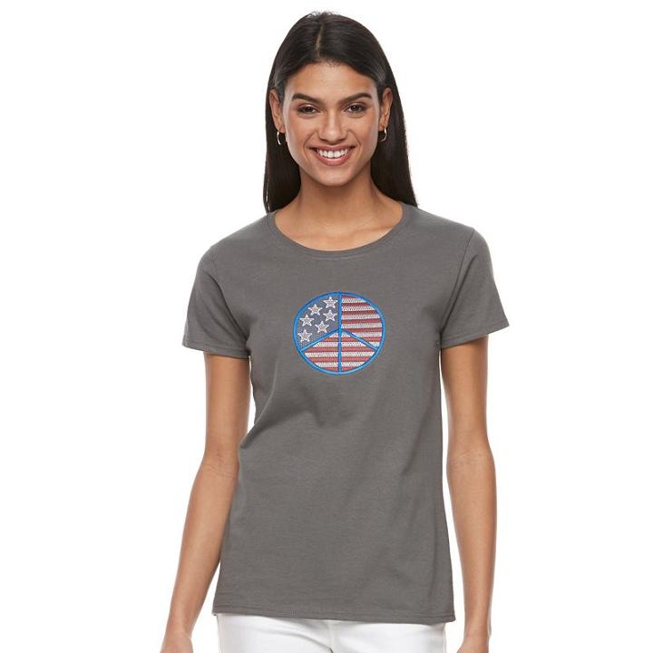 Women's Mccc American Graphic Tee, Size: Medium, Black