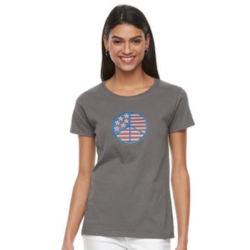 Women's Mccc American Graphic Tee, Size: Medium, Black