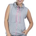 Women's Pl Movement By Pink Lotus Cozy Hooded Full-zip Vest, Size: Large, Grey Other