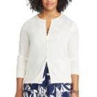 Plus Size Chaps Button-front Cardigan, Women's, Size: 2xl, White
