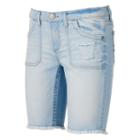 Juniors' Mudd&reg; Flx Stretch Fray Hem Bermuda Shorts, Girl's, Size: 11, Blue Other