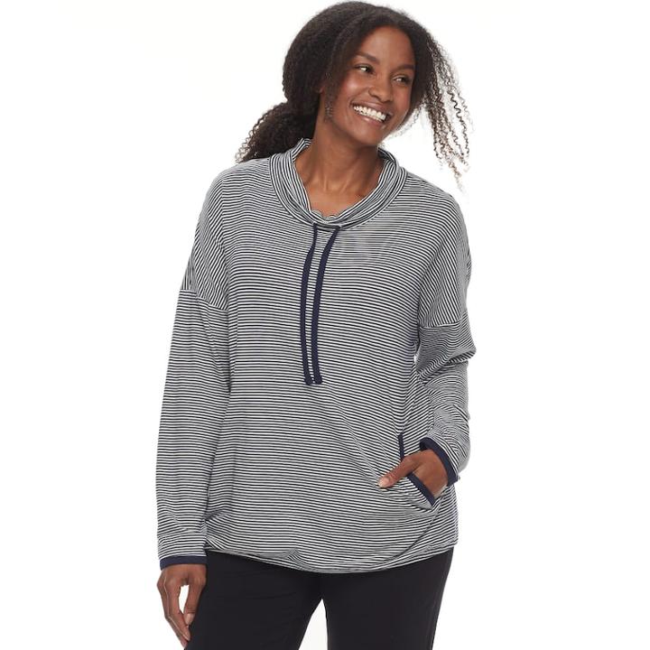 Plus Size Sonoma Goods For Life&trade; Cowl Sweatshirt, Women's, Size: 3xl, Blue