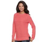 Juniors' So&reg; Raglan Crewneck Sweater, Teens, Size: Medium, Pink