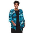 Plus Size Maya Brooke Sleeveless Dress & Printed Jacket Set, Women's, Size: 24 W, Turquoise/blue (turq/aqua)