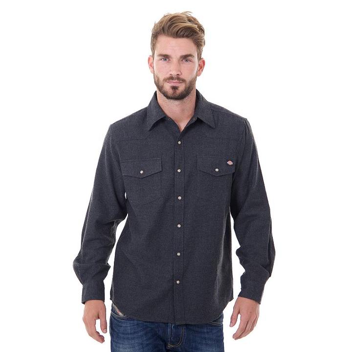 Big & Tall Dickies Solid Flannel Shirt, Men's, Size: 3xl Tall, Black