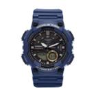 Casio Men's Telememo World Time Analog-digital Watch, Blue