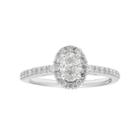 Boston Bay Diamonds 14k White Gold 3/4 Carat T.w. Igl Certified Diamond Oval Halo Engagement Ring, Women's, Size: 7.50