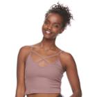 Juniors' Mudd&reg; Cross Front Cami Tank, Teens, Size: Medium, Beig/green (beig/khaki)