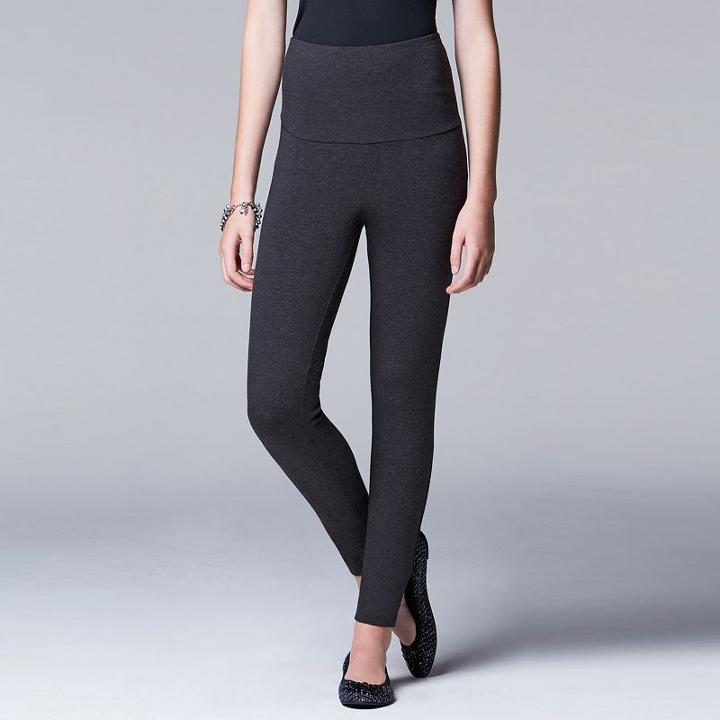 Simply Vera Vera Wang Women's Shaper Leggings, Size: Small, Med Grey