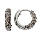Simply Vera Vera Wang Pave Nickel Free Huggie Hoop Earrings, Women's, Med Grey