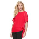 Women's Dana Buchman Chiffon Popover Top, Size: Xs, Brt Red