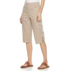 Women's Croft & Barrow&reg; Lattice-hem Skimmer Capris, Size: Large, Med Beige