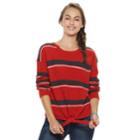 Juniors' Pink Republic Tie-front Sweater, Teens, Size: Medium, Dark Red