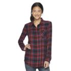 Juniors' Mudd&reg; Flannel Button-down Shirt, Girl's, Size: Xs, Dark Pink